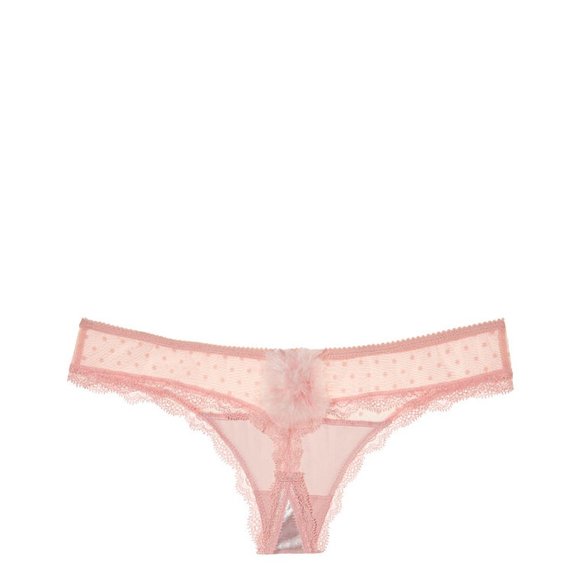 Victoria's Secret Pom Pom Thong Pink Panties M - Picture 4 of 4